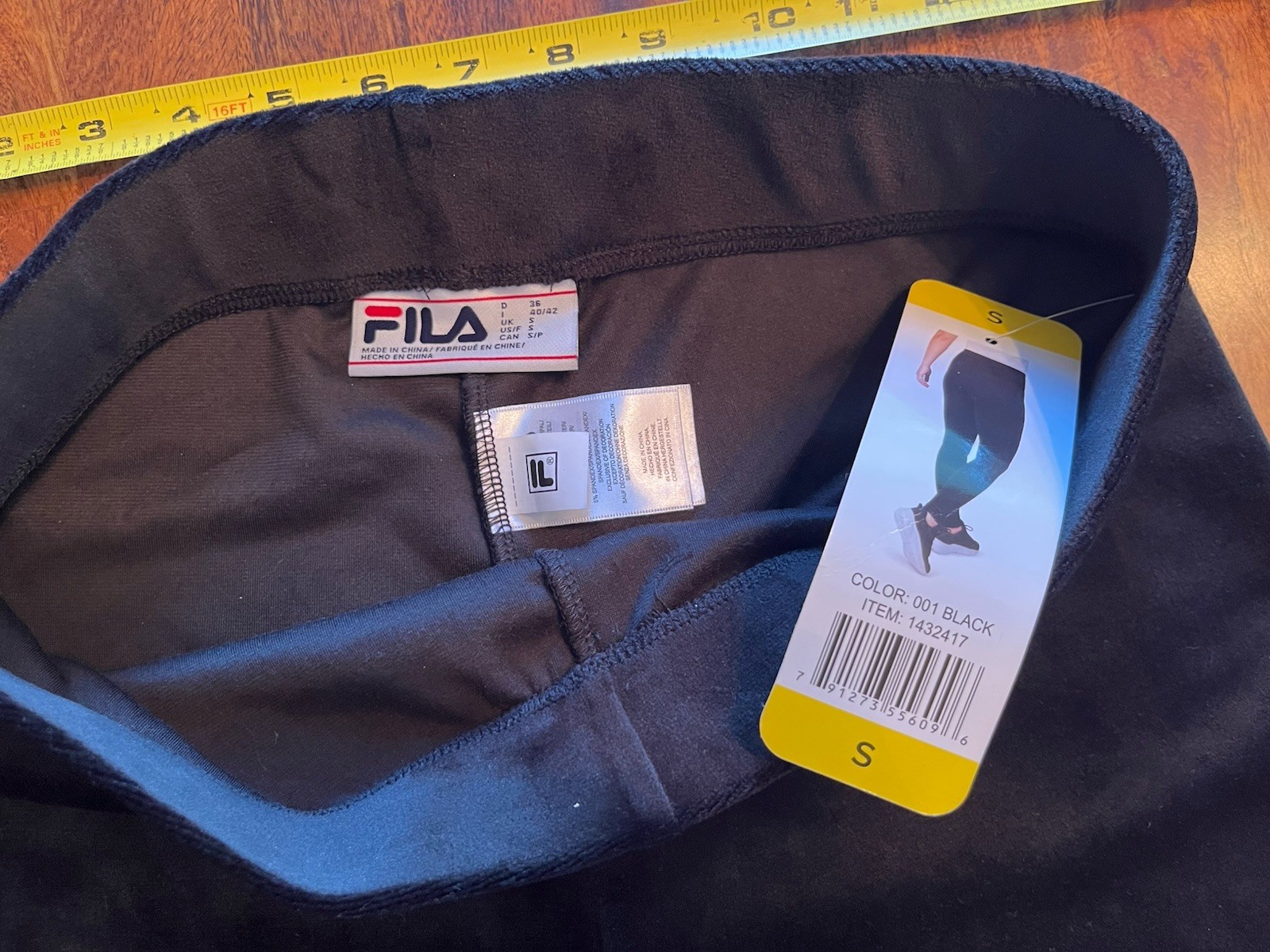 Leggings pantaloni della tuta joggers in velluto Fila taglia S small nero