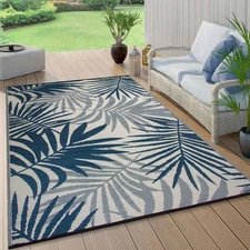 Rugshop Indoor Outdoor Rug Modern Floral Reversible Plastic Rugs Porch Rugs 8x10
