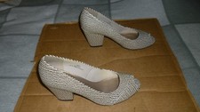 Marks & Spencer Beige & Black Insolia collection Peep Toe Shoes, UK Size 6.5