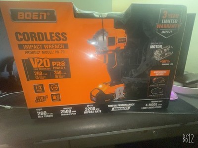 BOEN 260FT-LBS(350N.m) CORDLESS IMPACT WRENCH 1/2 INCH, IW-79 - ORANGE/BLACK