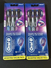 2X-Oral-B Pro Whitening Toothbrushes, Medium, 4 Count, for Adults Children 6