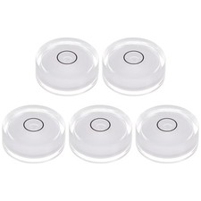 5pcs Round Bubble Spirit Levels 32x12mm Small Circular Bullseye Level, White