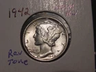 1942 MERCURY DIME GEM BU PQ ORIGINAL REVERSE TONE POPULAR DATE SHIPS FREE