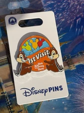 Disney Parks Walt Disney World Chip and Dale 1st Visit Button Pin Open Edition