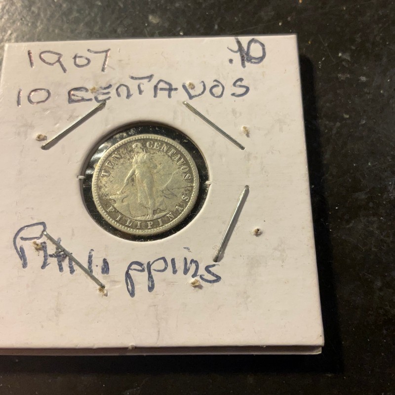 1907 Ten Centavos, Philippines, Silver
