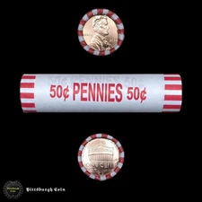 OBW Coin Roll 2024 1C Lincoln Shield Cents 50C Face Value