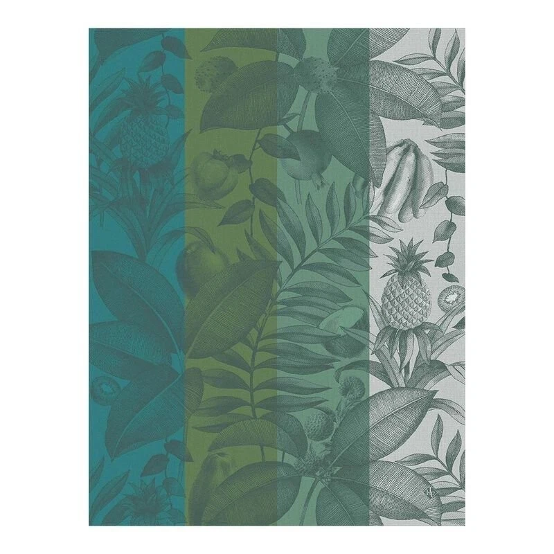 Le Jacquard Francais Jacquard Cotton Kitchen Tea Towel | Fruits Exotiques Pam Green - Thumbnail 4