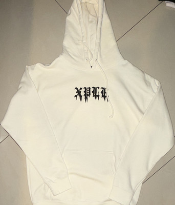 XPLR Currently Fighting Demons Men's Beige Fleece Graphic Print Hoodie L