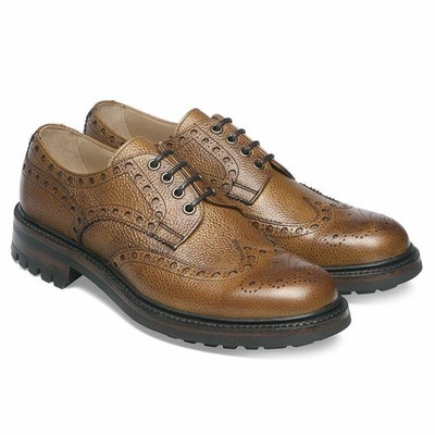 Cheaney Avon C Wingcap Country Brogue In Almond Grain Leather