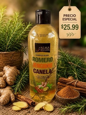 Alma Belleza Herbal Shampoo Rosemary Ginger Cinnamon 1L for All Hair Types