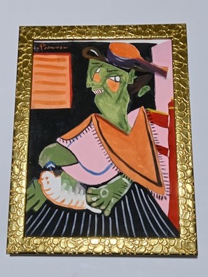 Pablo Picasso , Painting Oil On Canvas , signed stamped vintage.