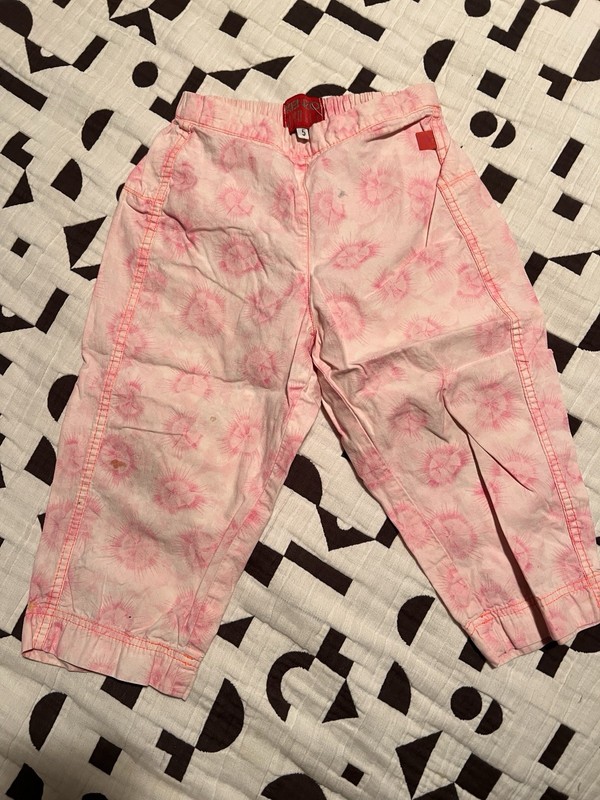Designer Paris Kenzo Jungle Bright Pink Cotton Pants sz 5