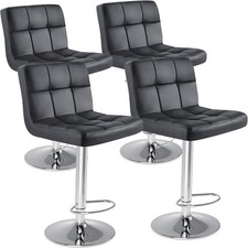 Bar Stools 4PC 24"Counter Height Bar Stools Upholstered Modern Kitchen Barstools