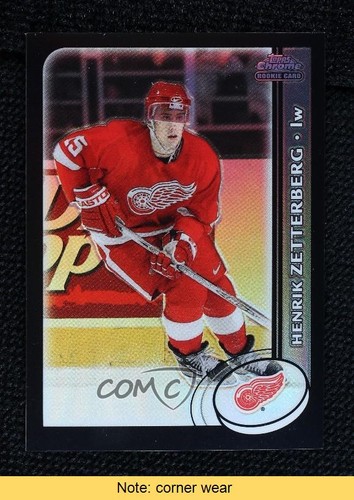Henrik Zetterberg [Black Refractor] #182 2002 Topps Chrome card
