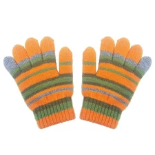 Coraline Striped Gloves Orange And Green Fuzzy Gloves Coraline 12 years+