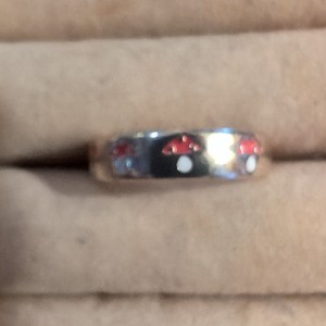 Claire's Mushroom Gold Tone Band Ring (6) 