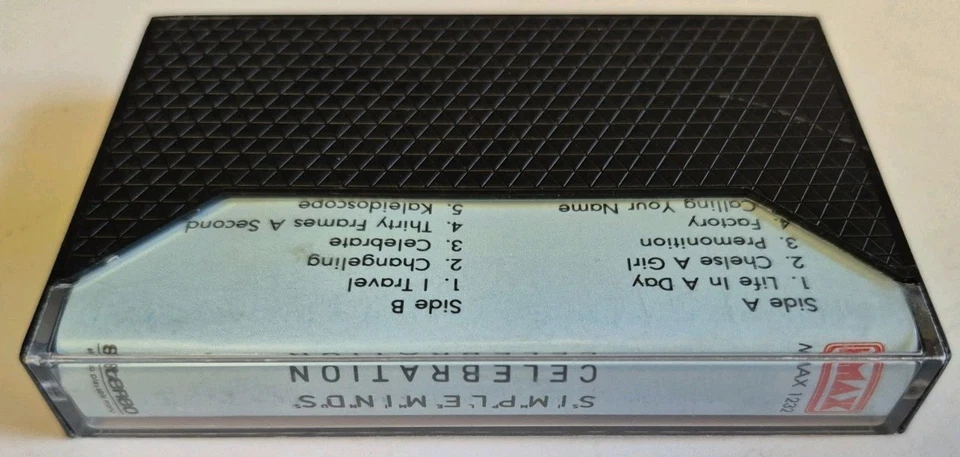 Simple Minds, Celebration, MAX 1232; Cassette Tape Paper Label - Image 2 of 4
