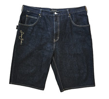 Sean John Signature Embroidered Jean Shorts Mens 40 Dark Wash Carpenter Loop