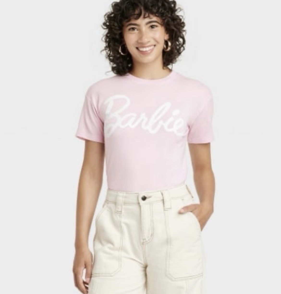 Women's Barbie Logo Classic Short Sleeve Graphic T-Shirt - Pink Size XXL New