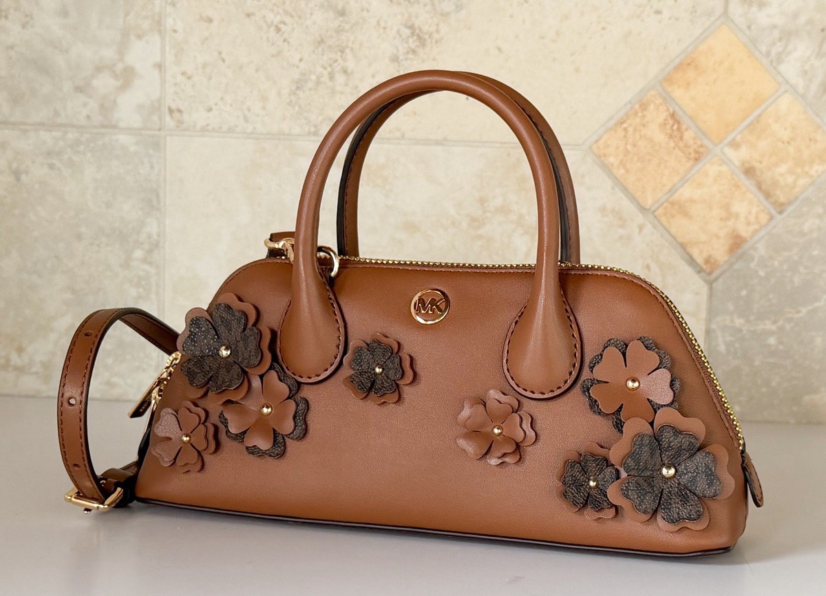 MICHAEL KORS DARA SM MINI SATCHEL ブラウン新品 Michael Kors Petra SM MINI Satchel Floral Embellished Crossbody
