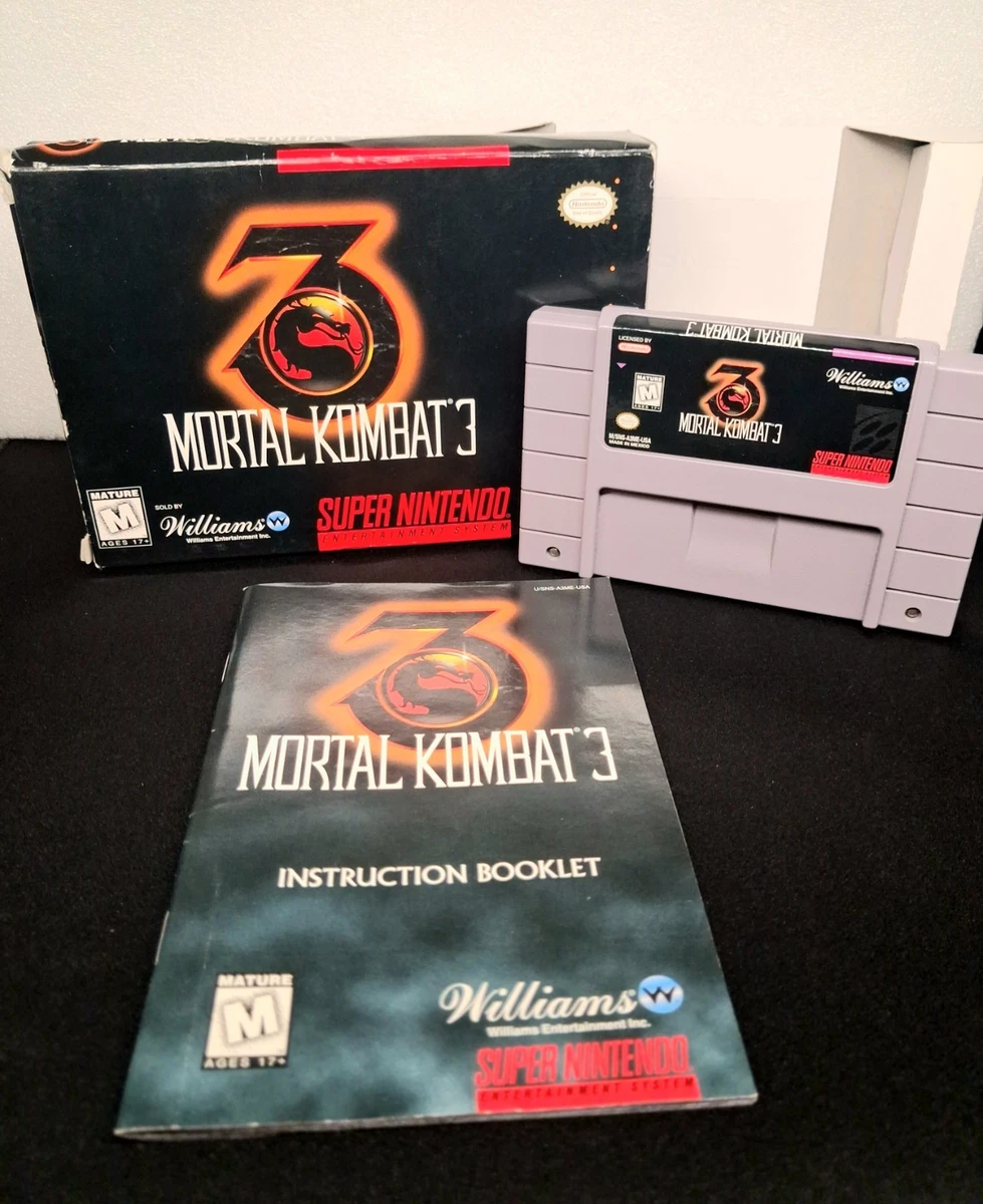Mortal Kombat 3 Nintendo SNES Rating M-Mature Video Games for sale