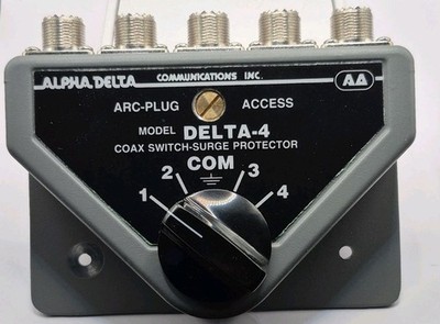   Alpha Delta 4 Heavy Duty 2 Position Coax Antenna Switch SO-239 w/ Surge