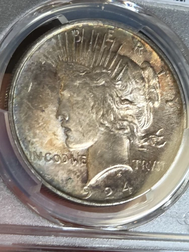 1924 $1 Peace Dollar PCGS MS63 Toned