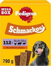 Pedigree Schmackos Mega Pack 110 Strips Snacks, Dog Treat Multipack 790g 7.96 per kilo