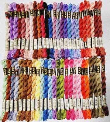 50 DMC Skeins #5 Perle Embroidery Floss Lot of 50 Different Colors ECRU to 632