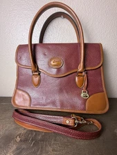 Vtg Dooney and Bourke Large Burgundy Leather Purse/Handbag, Briefcase