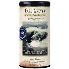 Earl Grey Black Tea Tin   50 Naturally Caffeinated Tea Bags for Energy