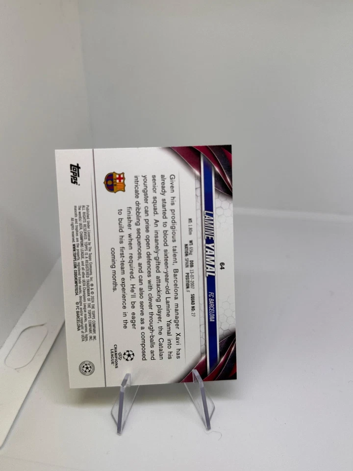 Rookie Card Novato Lamine Yamal #64 FC Barcelona Forward Topps Infierno 2023 24 - Imagen 3 de 3