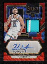 2023 Panini Select Rookie Jersey Red Wave Prizm Vasilije Micic #RJ-MIC Auto 1js1