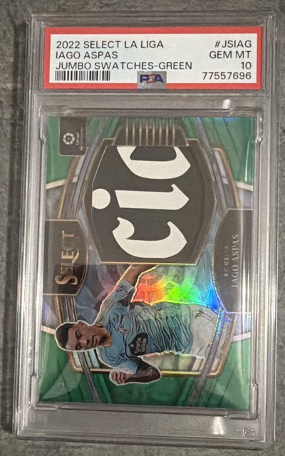 Iago Aspas 2022 Panini Select La Liga Jumbo Patch /5 PSA 10