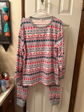 Christmas Men Pajama Set Reindeer, Snowflakes Christmas Trees Size XL