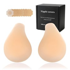 Women Nipple Covers Sticky Push up Adhesive Bra Ultra-Thin Added Lift Seamles...