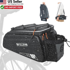 Bicycle Rack Bag Waterproof 10L EVA Hard Shell Ebike Trunk Pannier Cargo Black