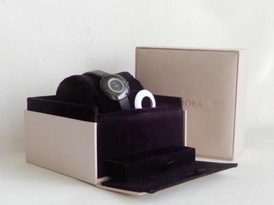 Pandora Stainless Steel Watch Head with Black Dial 811060WH Black Strap 881060BK