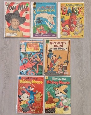 Golden Age Comic Books Assorted Harvey Marvel Whitman Dell Mickey Mouse Lot Of 7