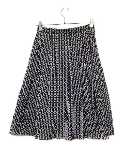 MACKINTOSH LONDON Chain Pattern Skirt Navy 38% Polyester Used - Image 4 of 4