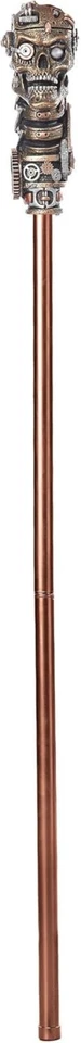 Bastón Steampunk único para caminar - Diseño decorativo de calavera y engranajes de 40 pulgadas Foto 3 de 4