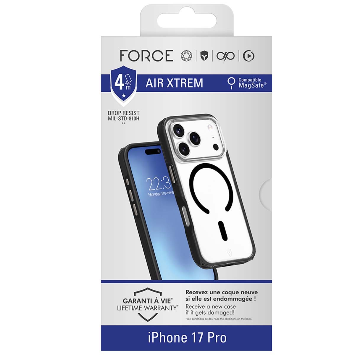 Coque iPhone 17 Pro Antichoc Force Coque AIR XTREM Rigide 4m - 4