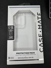 "Case-Mate Galaxy A54 5G Case with 9H Tempered Glass Screen Protector Clear