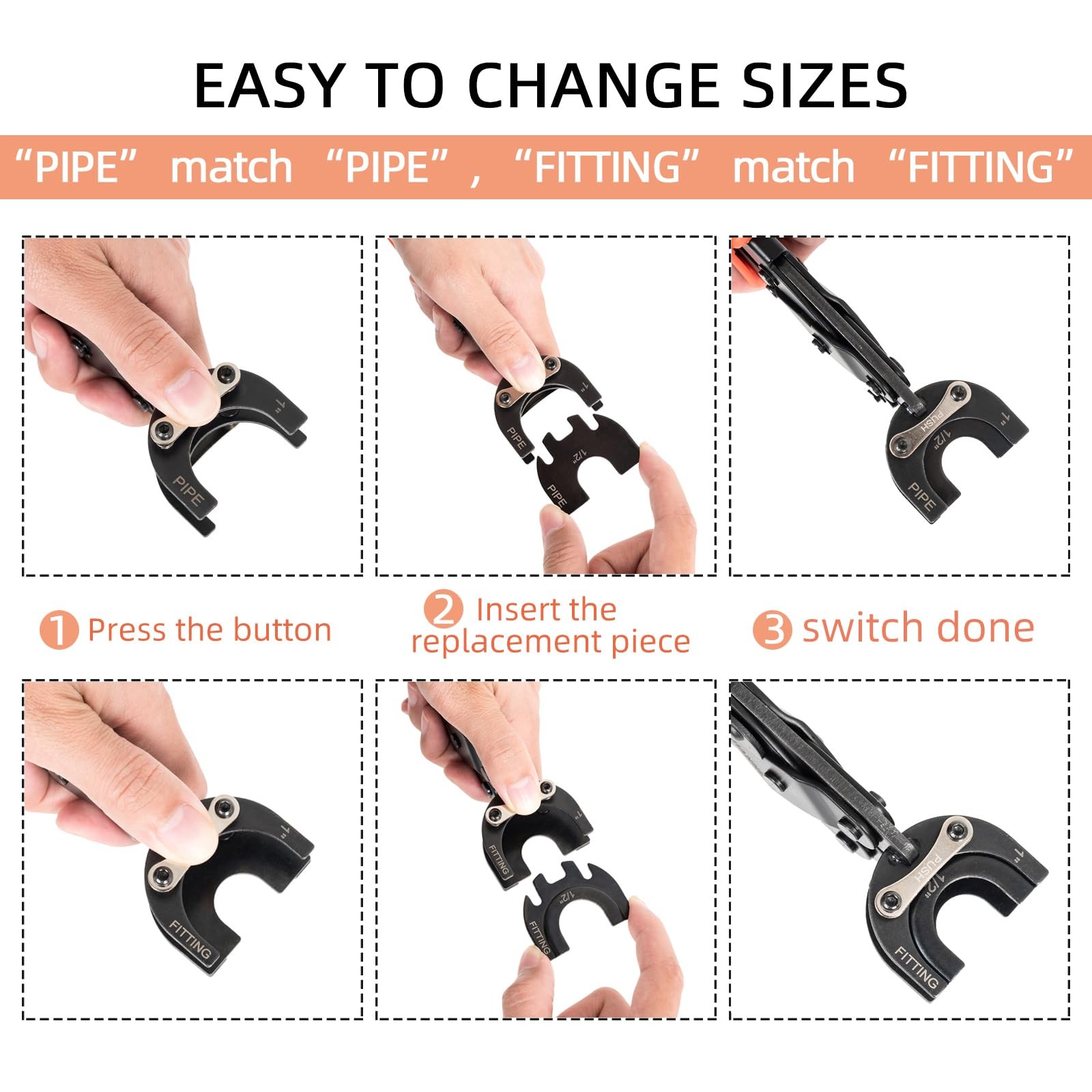 Push to Connect PEX Removal Tool Tongs for 1 2 3 4 and 1 Inch Fittings