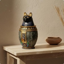 Katzenstatue mit abnehmbarem Deckel, Bastet Figur, g&ouml;ttliche Katzenskulptur
