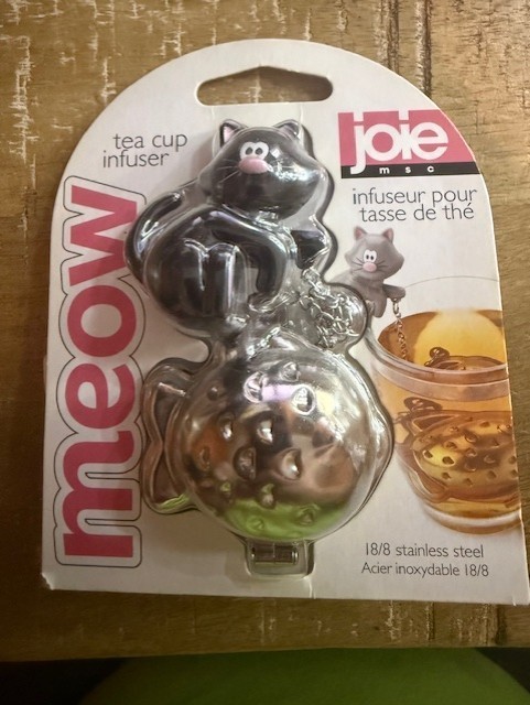 New Joie MSC Meow Black Cat Tea Cup Infuser 18/8 Stainless Steel Free Shipping!