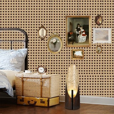 Bamboo Weaving PVC Wallpaper Classic Living Room Bedroom Decor
