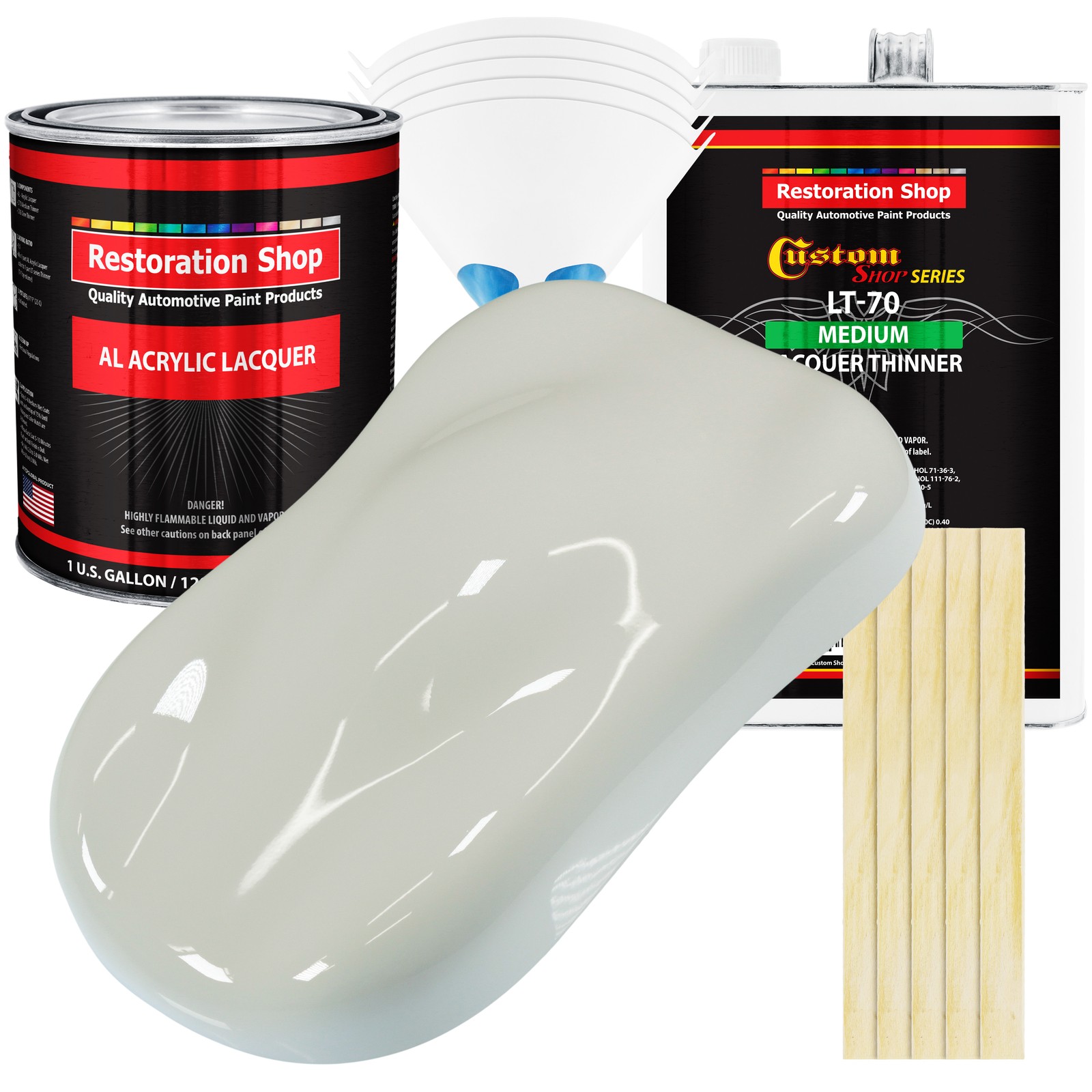 Arctic White Acrylic Lacquer Gallon Auto Paint Kit with Medium Thinner