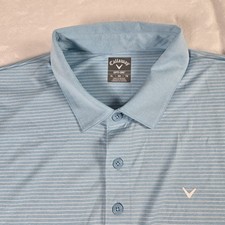 Callaway Polo Shirt Mens XL Blue Striped Opti...
