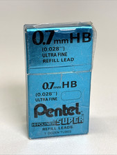 NIB Factory Sealed Pentel Super Hi-Polymer 0.7mm HB Lead 1 Doz Tubes NOS Japan